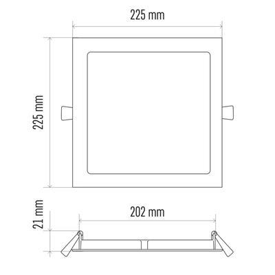 LED panel ZD2141 18W/3000K vestavný čtverec bílý - 2